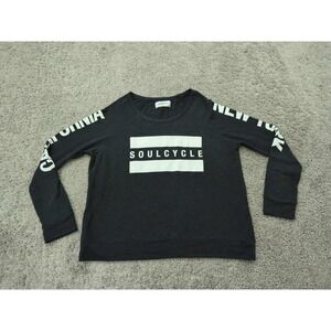 SoulCycle Pullover Sweatshirt Womens M Gray Oversized Indoor Cycling Made in USA